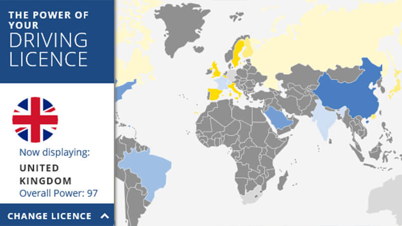 See how powerful your GB licence is around the world