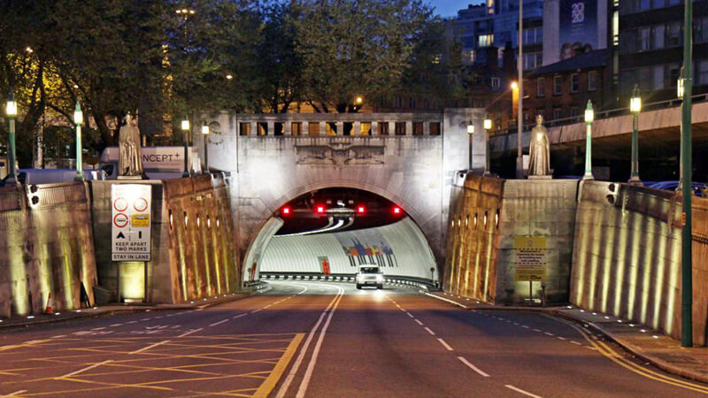 Queensway Road entrance to the Mersey Tunnel