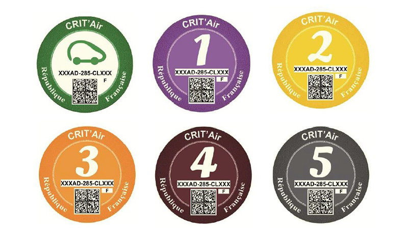 The new Crit'Air stickers that some vehicles will require for driving in Lyon