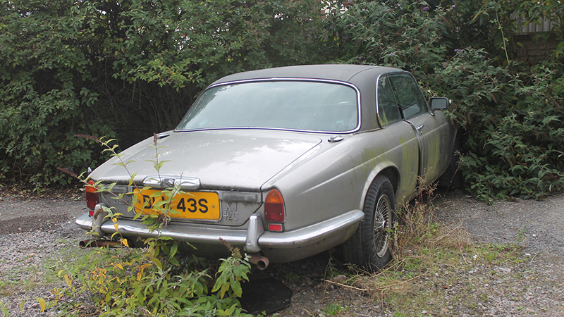 Abandoned Jaguar car