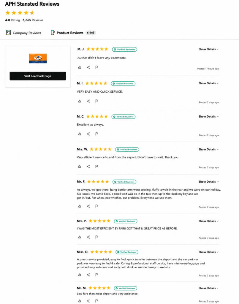 APH Stansted reviews